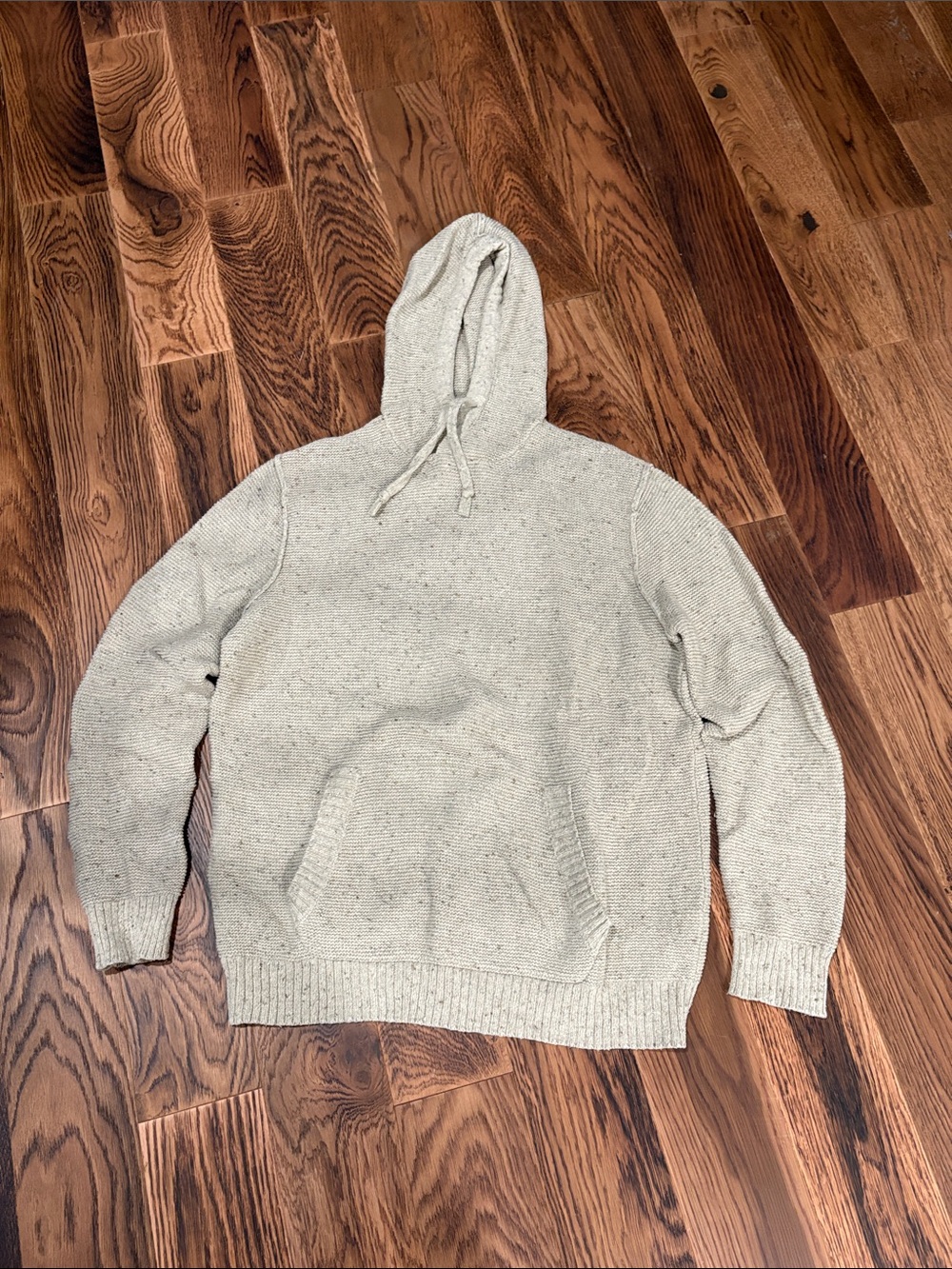 American Eagle Outfitters Men's Hooded Sweater - Light Cream Speckle